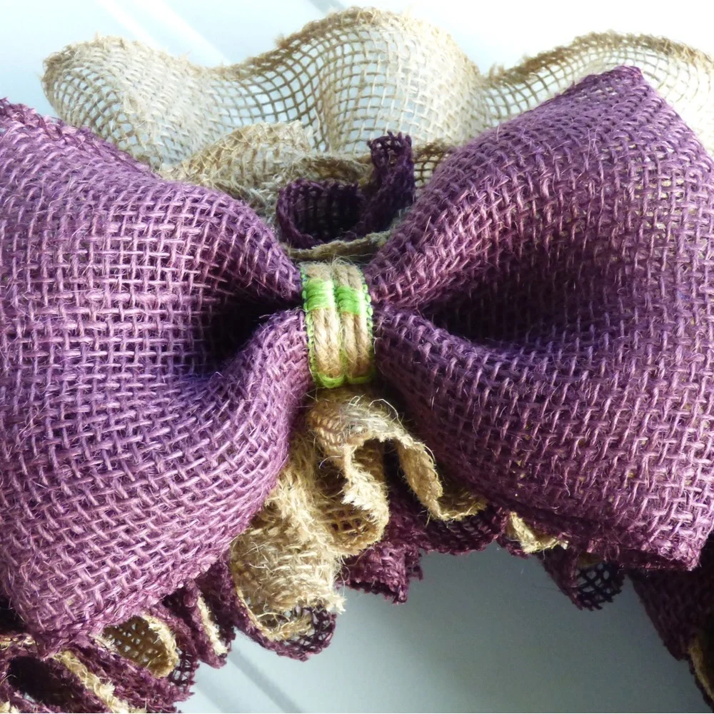Burlap Wreath with Felt Flowers.